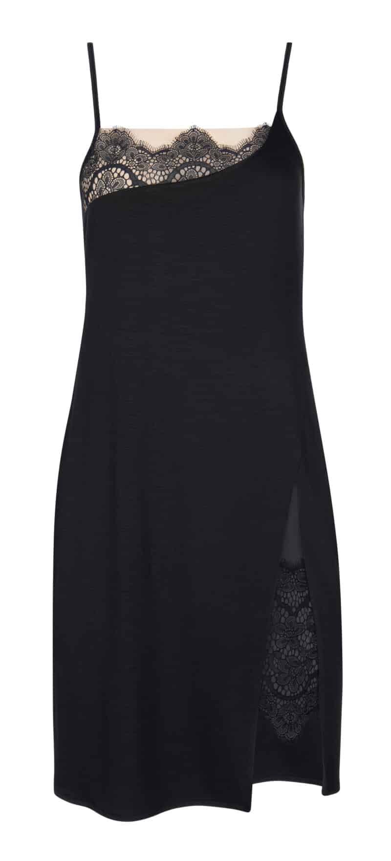 , Lisca Selection DIVA Nachthemd met spaghetti-bandjes 90cm 02 zwart, Lingerie By M
