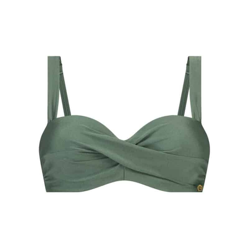 , WOW Bikini Top met Beugel green sparkle, Lingerie By M