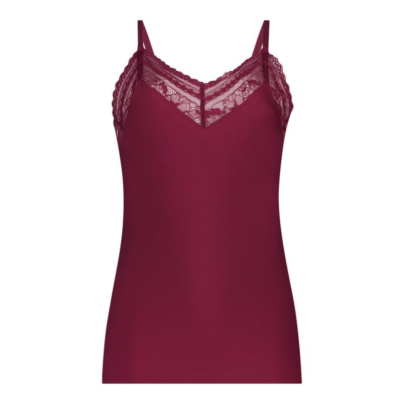 , Ten Cate SECRETS Spaghetti top lace BEET RED, Lingerie By M