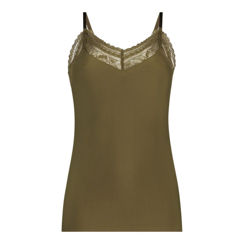 , Ten Cate SECRETS Spaghetti top lace Olive Green, Lingerie By M